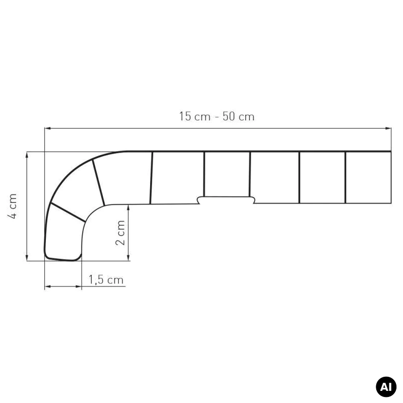 Parapet komorowy PCV Softline 150 mm Biały, 800.9016.150.01