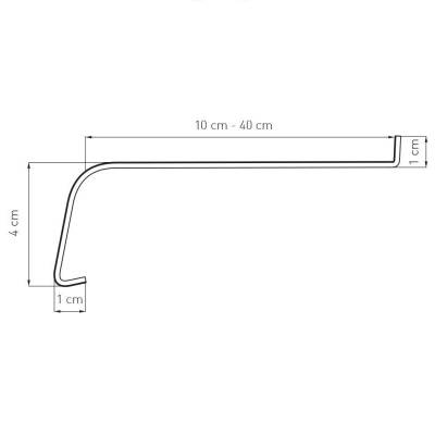 Parapet zewnętrzny stalowy Softline 100-400mm Antracyt RAL 7016, 800.7016.100.SF