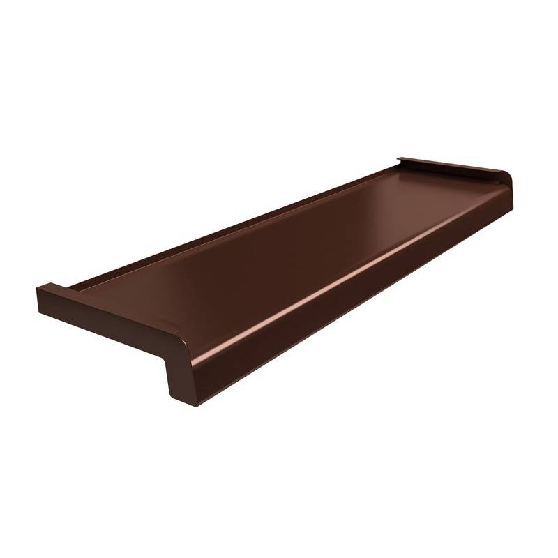 Parapet zewnętrzny stalowy Softline 100-400mm Brąz RAL 8017, 800.8017.100.SF