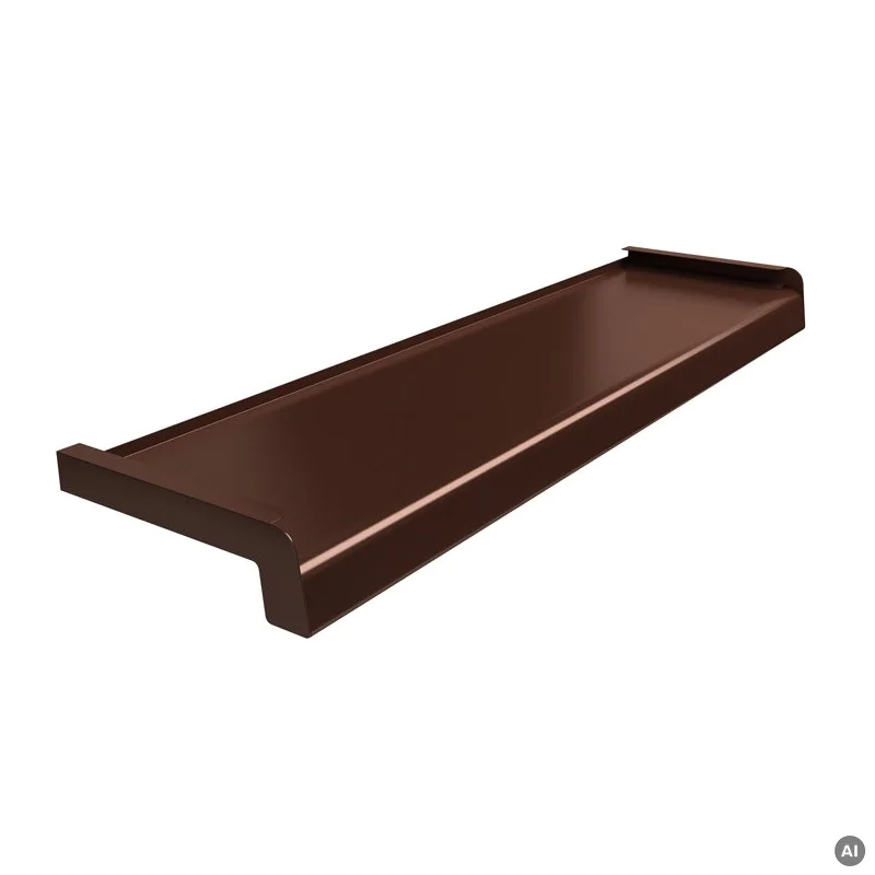 Parapet zewnętrzny stalowy Softline 100-400mm Brąz RAL 801