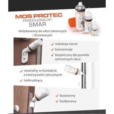 Mds Protec - smar do okuć okiennych drzwiowych zamków 200ml, 800MDSP200 Mds Protec - smar do okuć okiennych drzwiowych zamków 200ml, 800MDSP200