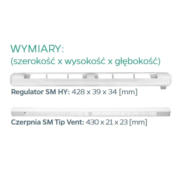 Nawiewnik SM HY Higrosterowany okienny biały, 10502206 - 2