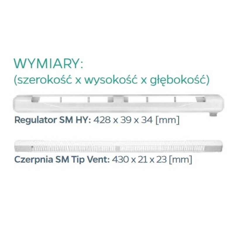 Nawiewnik SM HY Higrosterowany okienny biały, 10502206