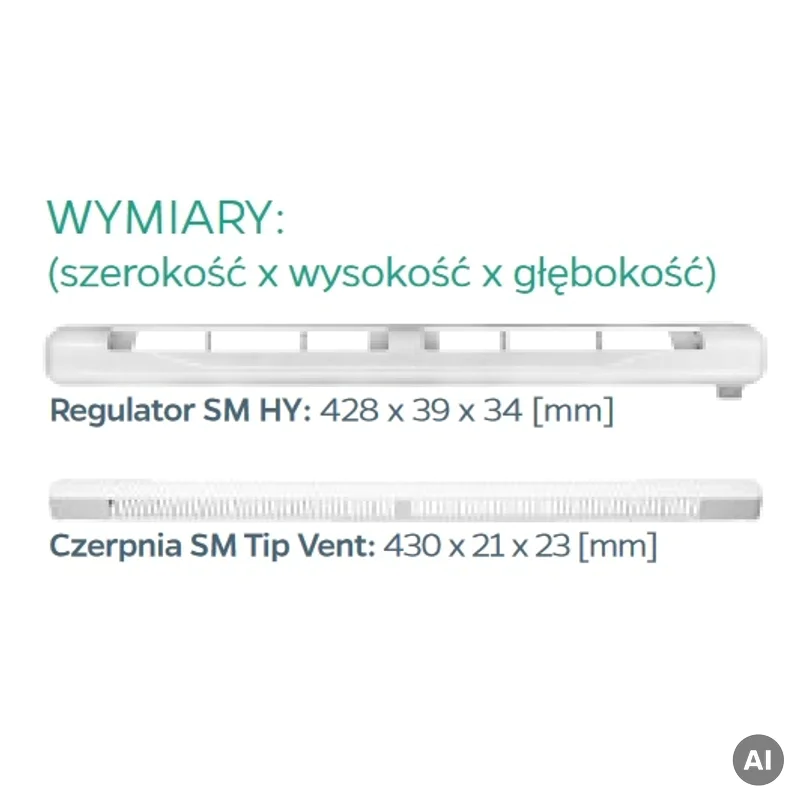 Nawiewnik SM HY Higrosterowany okienny biały, 10502206 - 2