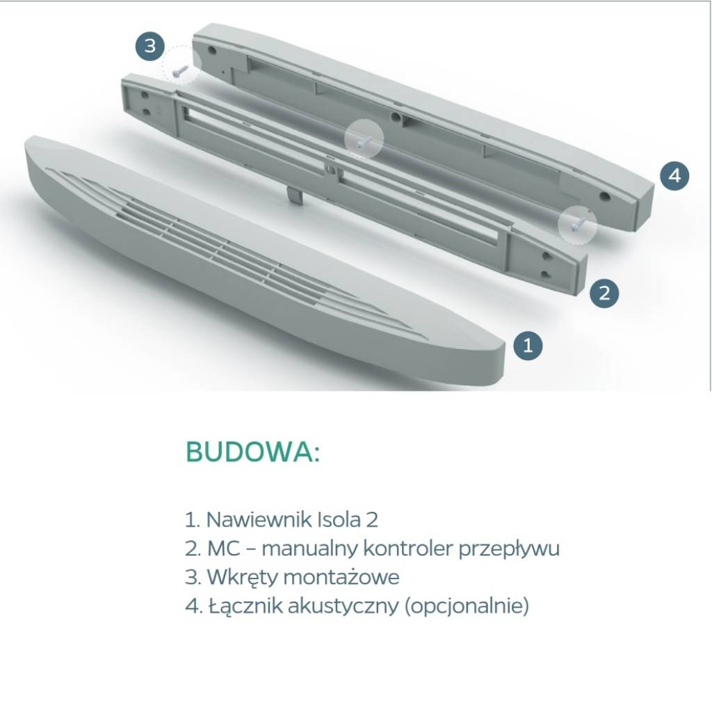 Manualne przymknięcie MC do nawiewników ISOLA 2, 10708000