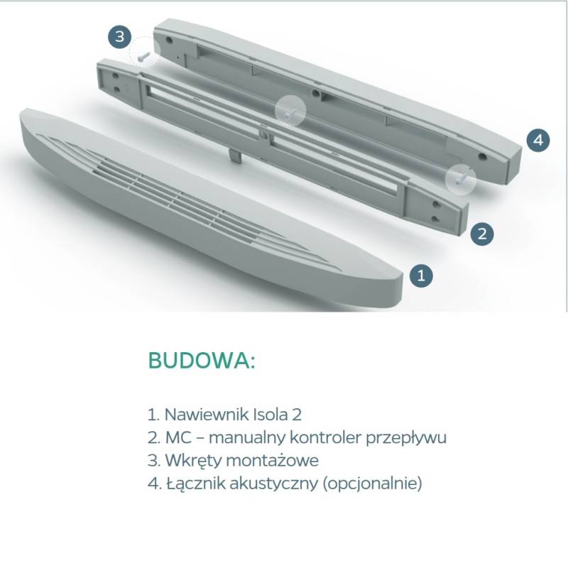 Manualne przymknięcie MC do nawiewników ISOLA 2, 10708000