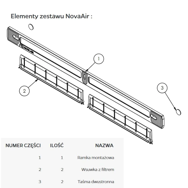 Filtr NovaAir do nawiewnika okiennego Slim antysmogowy antya