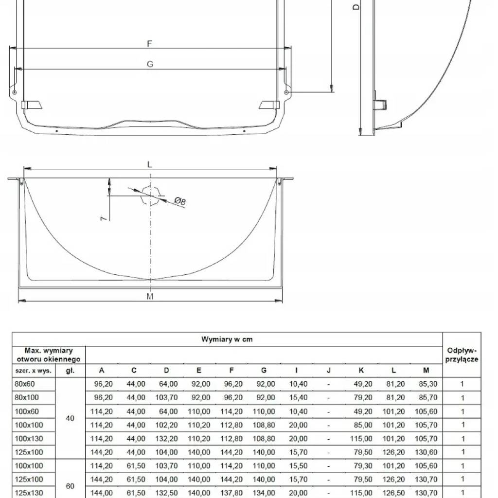 Doświetlacz piwniczny MULTINORM 3w1 125x100x40 z rusztem kratowym 30/30, 10864536