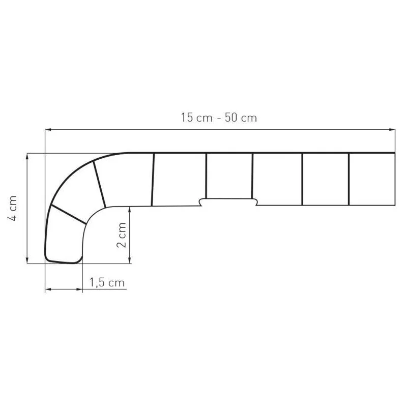 Parapet komorowy PCV Softline 150-500mm Marmur, 800.MAR.150.