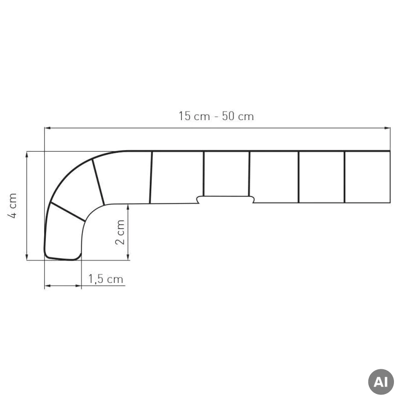 Parapet komorowy PCV Softline 150-500mm Marmur, 800.MAR.150.