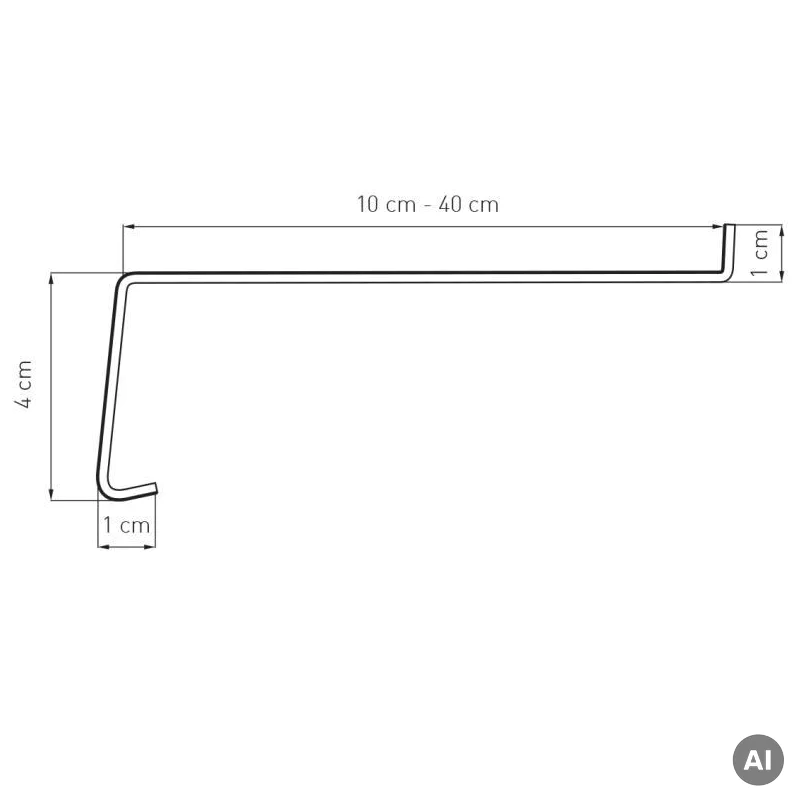Parapet zewnętrzny stalowy Standard 100-400mm Antracyt RAL