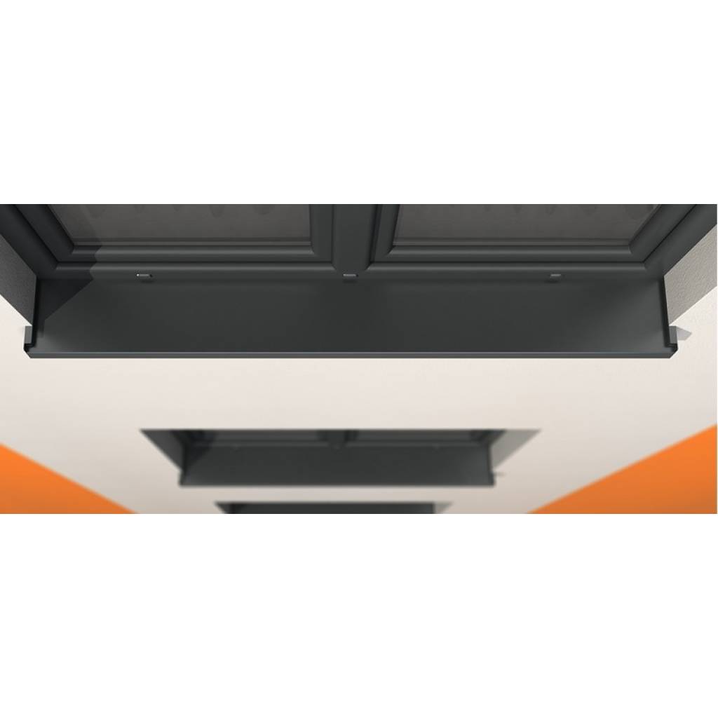 Parapet zewnętrzny stalowy Standard 100-400mm Antracyt RAL 7016, 800.7016.100.01
