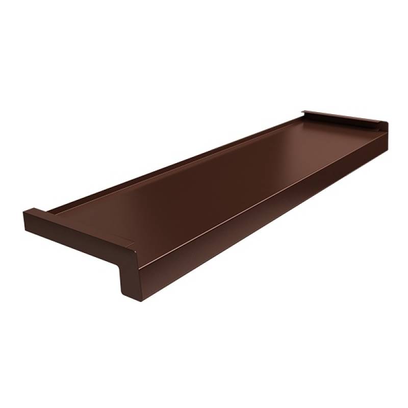 Parapet zewnętrzny stalowy Standard 100-400mm Brąz RAL 8017, 800.8017.100.01