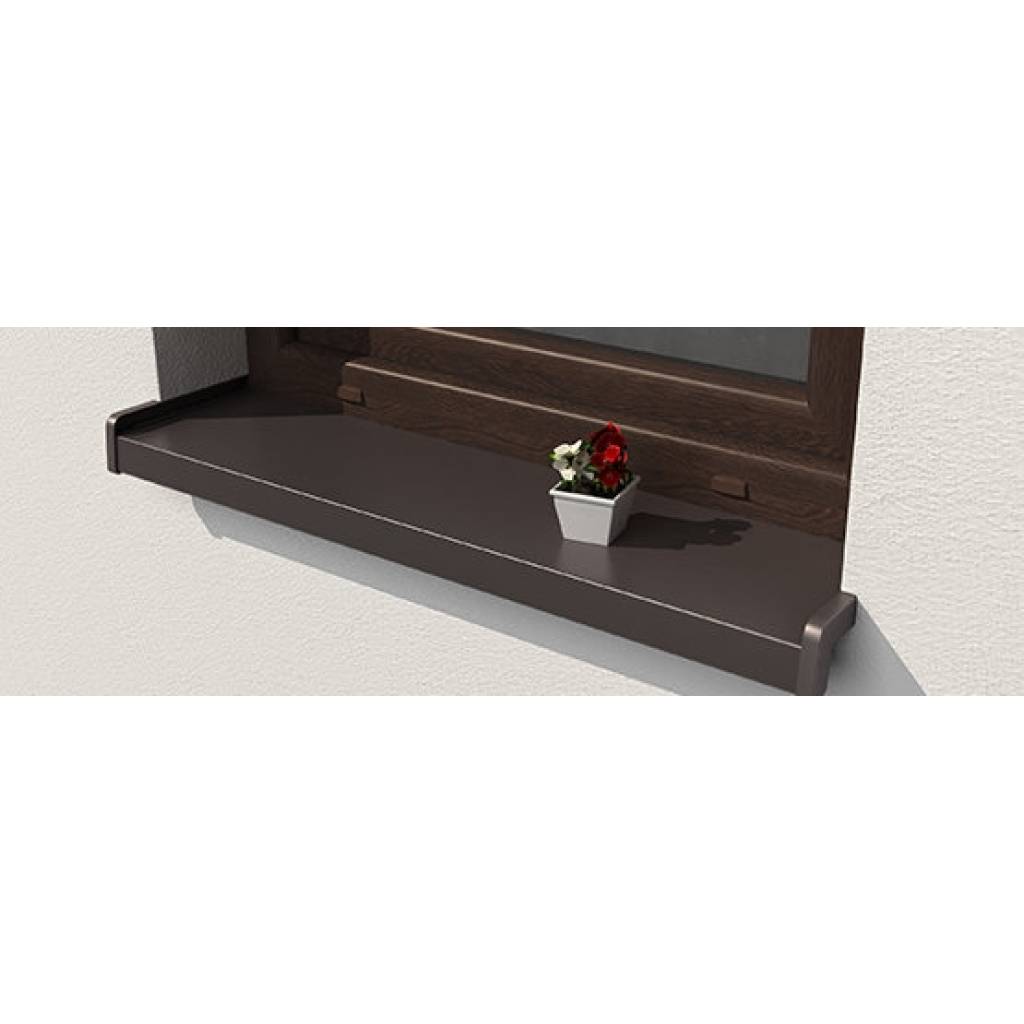 Parapet zewnętrzny aluminiowy 100-400mm Brąz RAL 8019, 800.8019.100.02