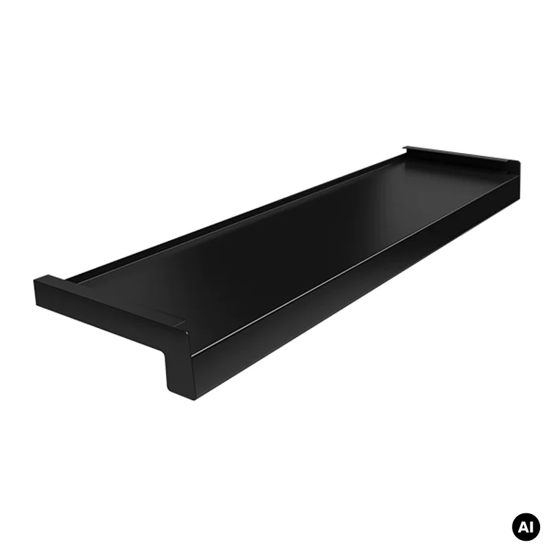Parapet zewnętrzny stalowy Standard 100-400mm Czarny RAL 90
