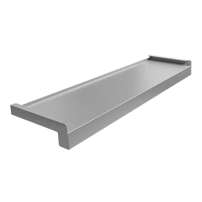 Parapet zewnętrzny stalowy Standard 100-400mm Srebrny RAL 9006, 800.9006.100.01