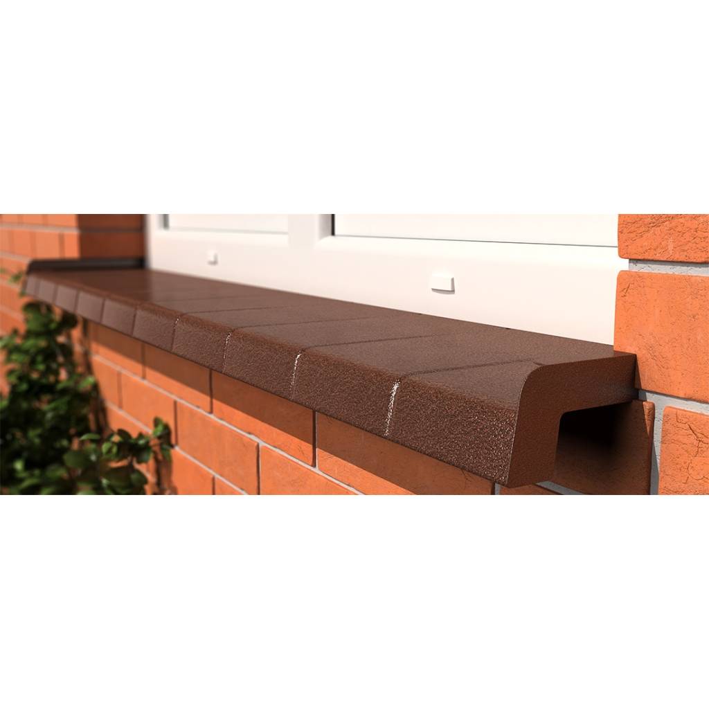 Parapet zewnętrzny Alupłytka 200mm Miedź Antyczna, 800.MIE.200.04