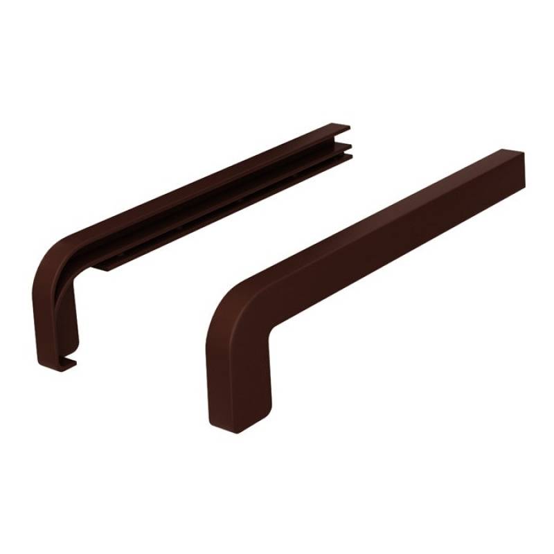 Zakończenia BRĄZOWE RAL 8017 400mm do parapetu zewnętrznego Standard, 800.8017.00.04