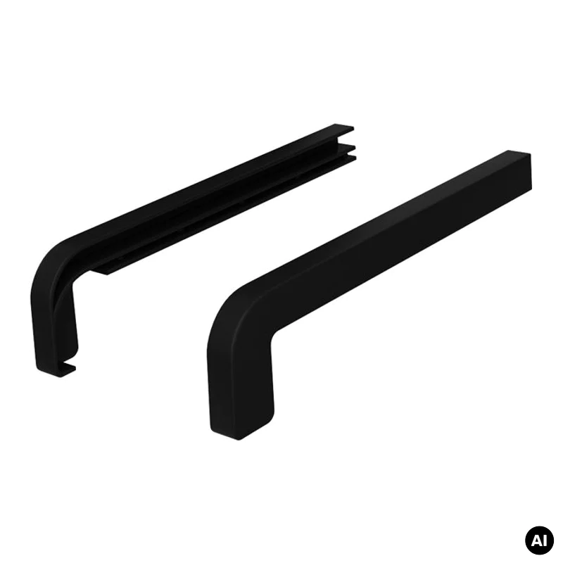 Zakończenia CZARNE RAL 9005 400mm do parapetu zewnętrznego