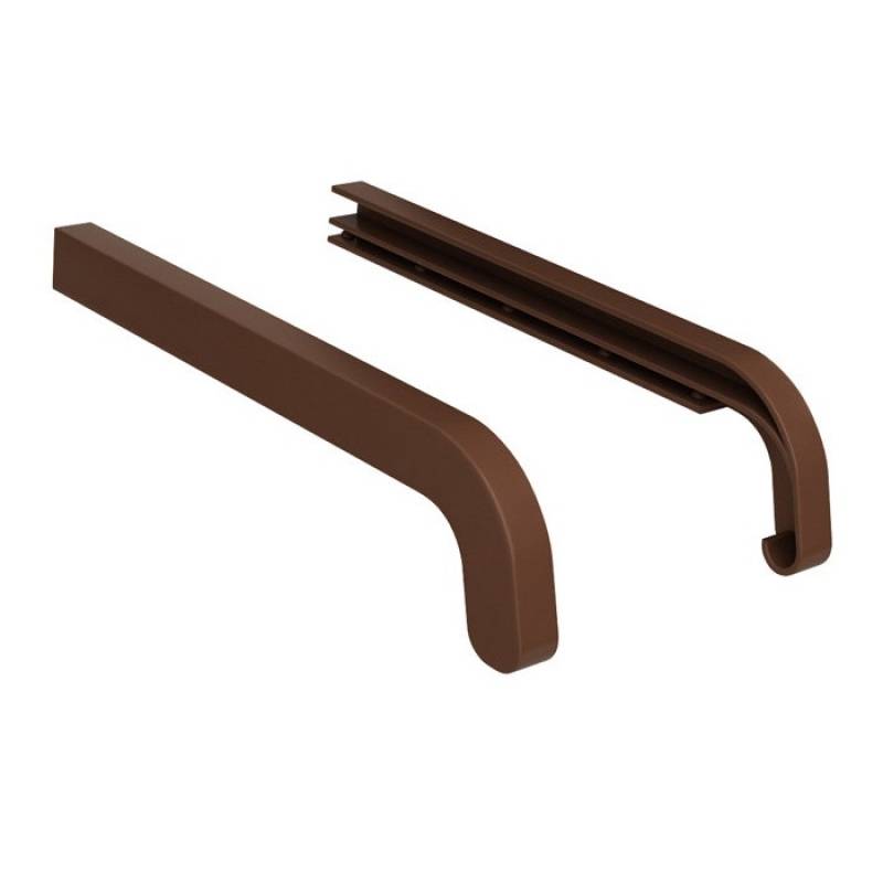 Zakończenia ORZECH RAL 8011 350mm do parapetu zewnętrznego Softline, 800.8011.00.SF