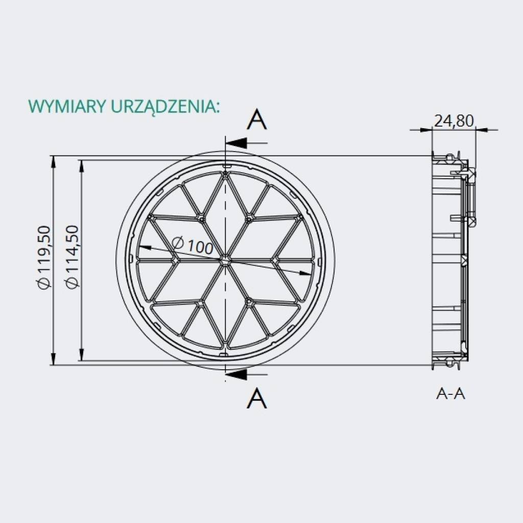 Klapa zwrotna Magnetyczna BRF 125 do kanałów wentylacyjnych, 21634600