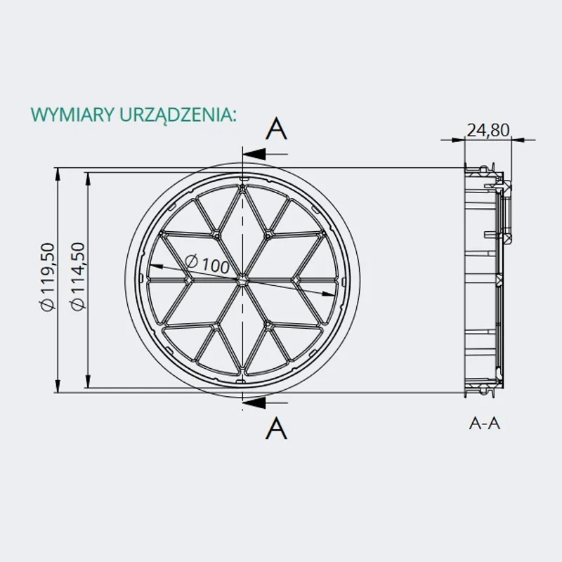 Klapa zwrotna Magnetyczna BRF 125 do kanałów wentylacyjnyc