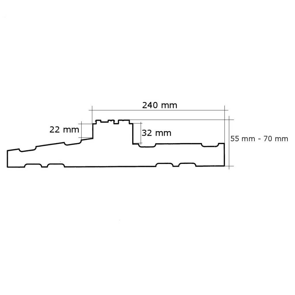 Podparapet termiczny pełny XPS 1,18m VEKA 82, 735TERM-1