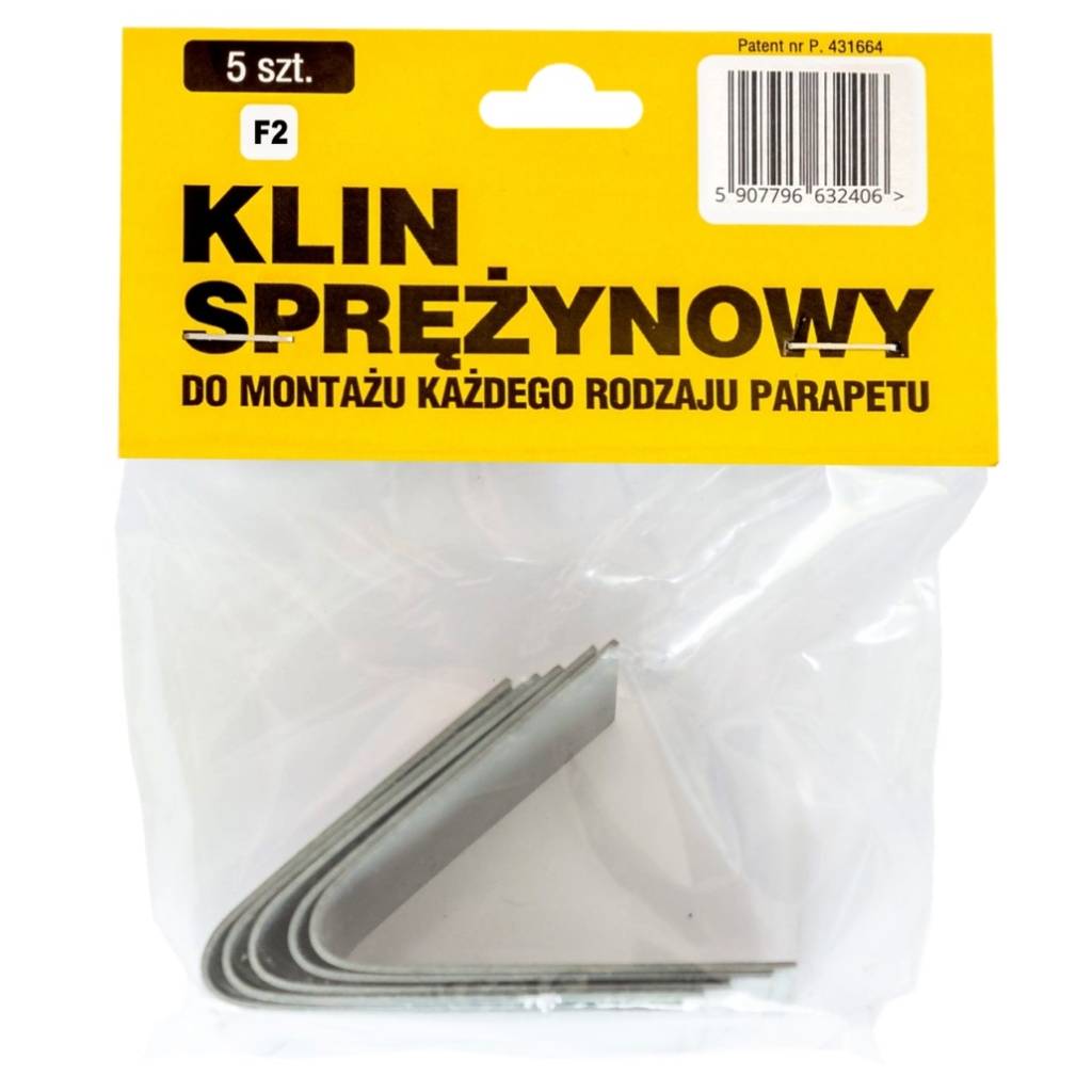 Kliny sprężynowe F2 podkładane do montażu parapetów 5szt, KSF2PO5