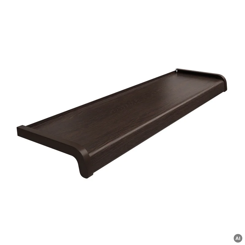Parapet zewnętrzny stalowy Softline 100-400mm Wenge, 800.WE