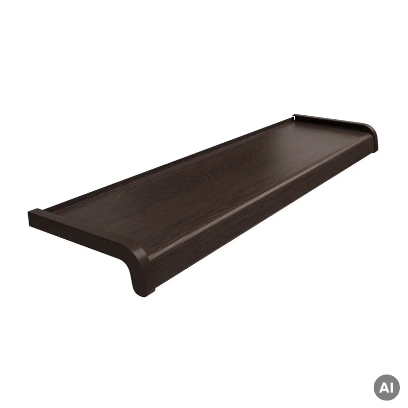 Parapet zewnętrzny stalowy Softline 100-400mm Wenge, 800.WE