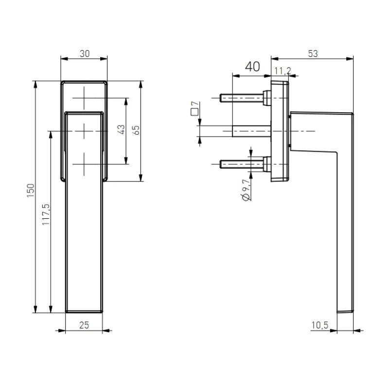 Klamka okienna Dublin Srebrna, 160SILV4045PM - 3