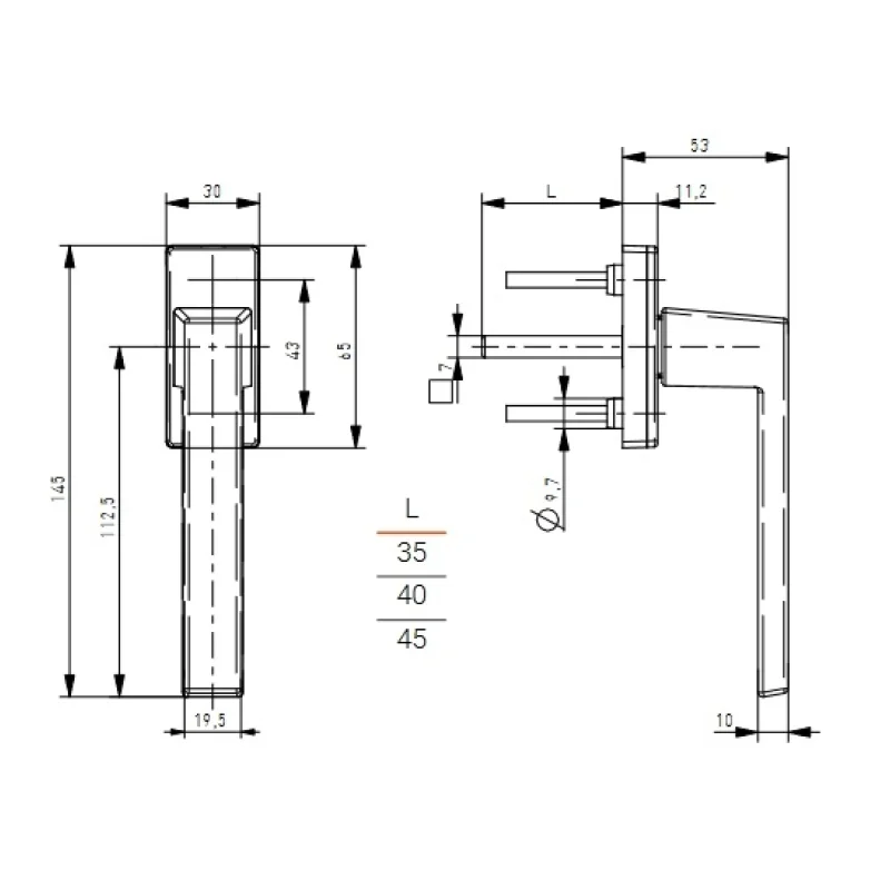 Klamka okienna Tallinn aluminiowa biała, 1709016M3545 - 3