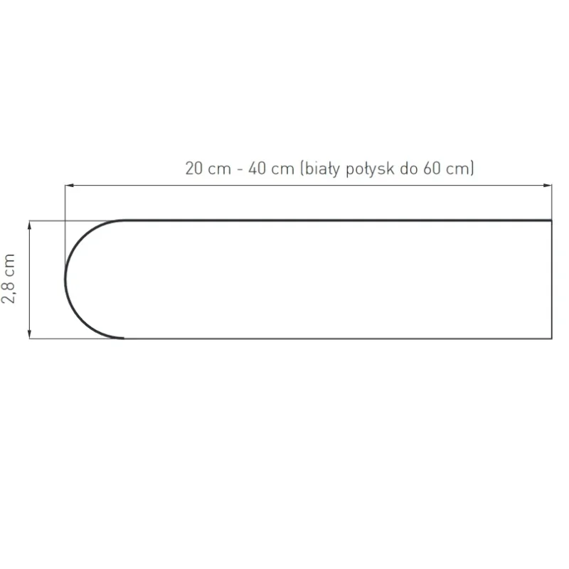 Parapet Postforming Biały Połysk 200-600mm, 800.BP.POST. -
